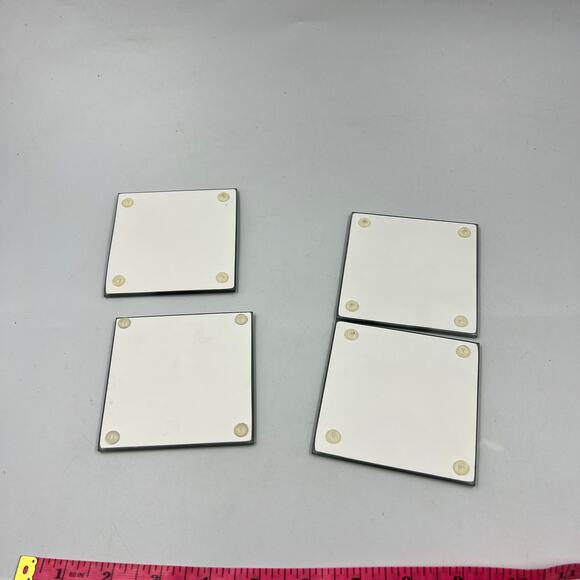 Vintage Pat Richter Winter Snowman Cardinal Print Handmade Glass Coasters Set 4 - Picture 2 of 6